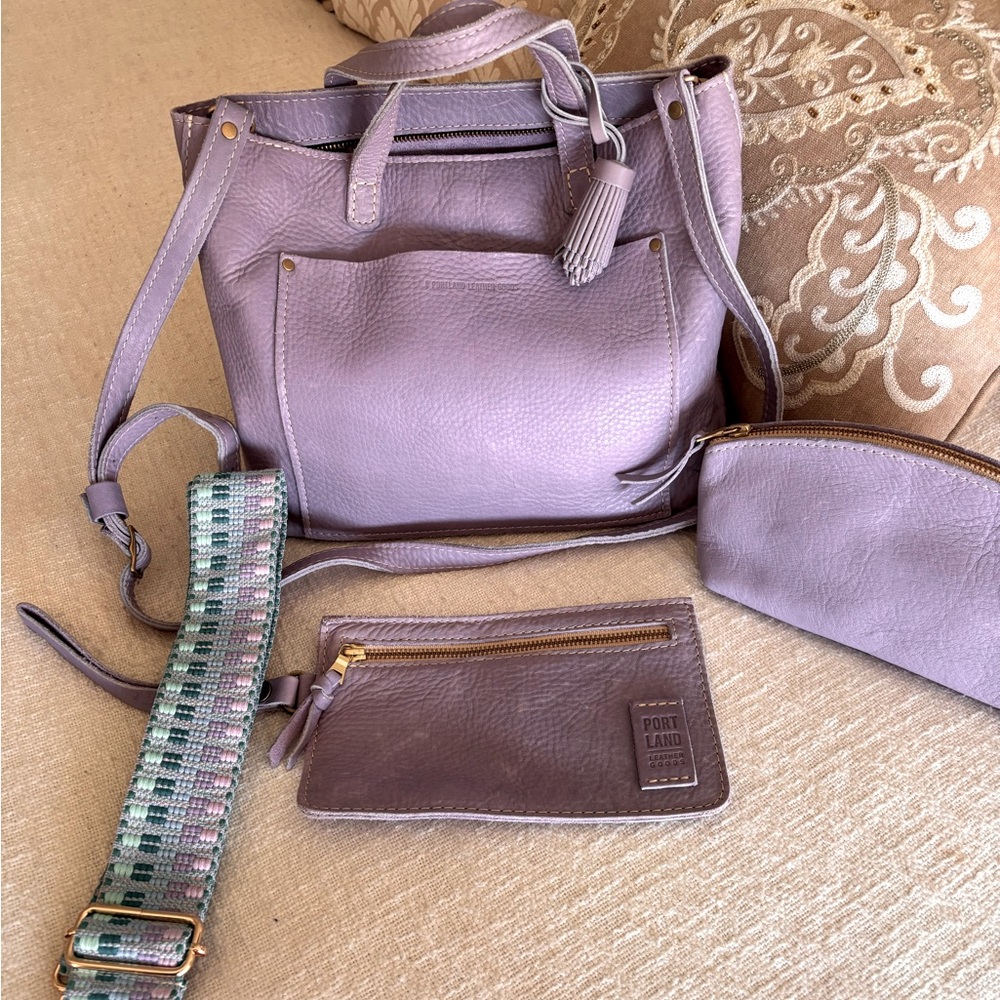 EUC Portland Leather Goods lavender set